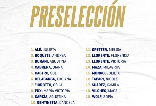 Preseleccin femenina en marcha